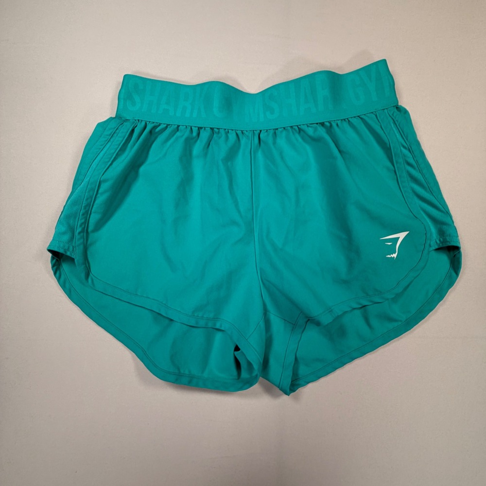 Gymshark 3 pack Womens shorts Training Running Neon Green Teal Grey Size XS 0498 - Picture 8 of 11